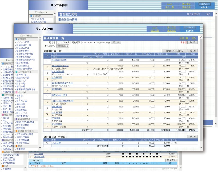 管理委託契約管理（委託業務明細 / 適正化法対応）